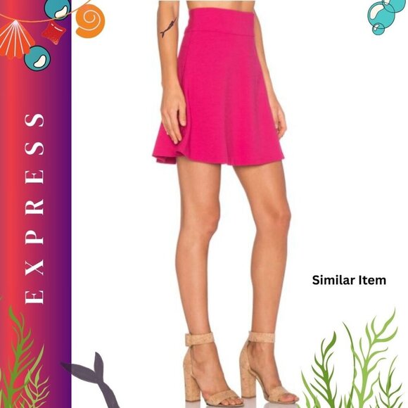 EXPRESS NEON FUCHSIA A-LINE MINI SKIRT  SZ 2 - Picture 8 of 12